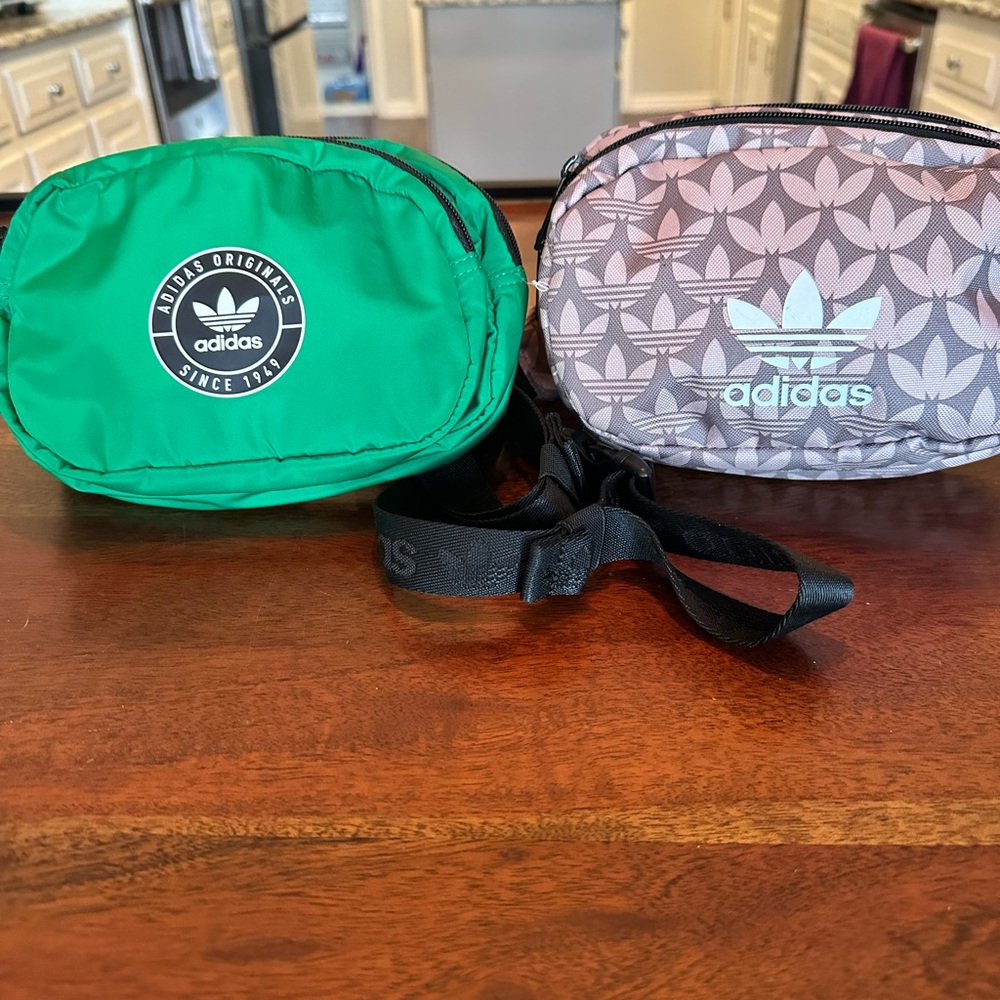 SOLD- Adidas Originals Green and Gray Fanny Packs